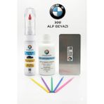 COLORGUARD BMW 300 Alp Beyazı İğneli ve Fırçalı 2 si 1 Arada Rötuş Boyası Yüzey Temizleme Solüsyonu Profesyonel ve Çapaksız Rötuş Çeliği 5'li Uygulama Çubuğu Seti