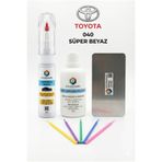 COLORGUARD Toyota 040 Süper Beyaz Rötuş Boyası 2si1 Arada İğneli Fırçalı, Solüsyon, Çelik ve 5li Çubuk Seti