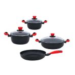 Colorgy 7 Parça Set Kırmızı (20Cm & 24Cm Derin Tencere+26Cm Sığ Tencere&Tava)