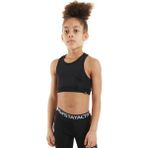 Colorinas Betty Kız Çocuk Düz Kahverengi Crop Atlet Kolsuz Günlük Stil Polyester Malzeme - Siyah - 4 Yaş