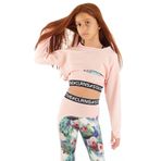 Colorinas Nakış Işlemeli Crop Uzun Kol Kız Çocuk Penye Sweatshirt