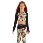 Colorinas Tori Çiçek Desenli Uzun Kol Kız Çocuk Crop Sweatshirt