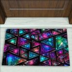 Colorix Carpet Geometrik Desenli Dekoratif Kapı Önü Paspası No: 1718 Pembe (Yazısız) 45 x 70