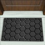 Colorix Carpet Geometrik Desenli Dekoratif Kapı Önü Paspası No: 1755 Siyah (Yazısız) 45 x 70