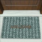 Colorix Carpet Hasır Desenli Dekoratif Kapı Önü Paspası No: 1159 Yeşil (Welcome) 45 x 70