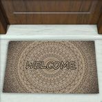 Colorix Carpet Modern Desenli Dekoratif Kapı Önü Paspası No: 1167 Kahverengi (Welcome) 45 x 70