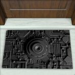 Colorix Carpet Modern Desenli Dekoratif Kapı Önü Paspası No: 1831 Siyah (Yazısız) 45 x 70