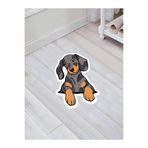 Colorix Carpet Özel Kesim Köpek Desenli Kaymaz Taban Paspas No: 162 Gri 60 x 80
