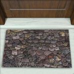 Colorix Carpet Taş Desenli Dekoratif Kapı Önü Paspası No: 1557 Gri (Yazısız) 45 x 70