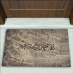 Colorix Carpet Toprak Desenli Dekoratif Kapı Önü Paspası No: 1056 Gri (Welcome) 45 x 70