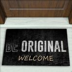 Colorix Carpet Yazı Desenli Dekoratif Kapı Önü Paspası No: 1813 Siyah (Welcome) 45 x 70