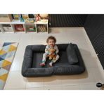 Colormix Bebek Yer Yatağı - Taşınabilir Bebek Oyun Alanı ve Aktivite Minderi - Bebek Odası Dekoratif Yatak - Antrasit