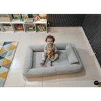 Colormix Bebek Yer Yatağı - Taşınabilir Bebek Oyun Alanı ve Aktivite Minderi - Bebek Odası Dekoratif Yatak - Gri