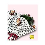 COLORPAK Çiçek Buket Ambalaj Kağıdı Jelatini (Ayıcık Desenli Siyah Puantiye) Beyaz OPP 55x55cm (5 adet)