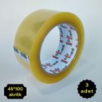 Colorpak Koli Bandı (3 Adet) Akrilik (45mm*100metre) Şeffaf, Yüksek Kalite