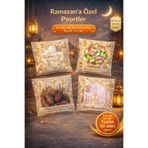 COLORPAK Ramazan Özel Baskılı Kendinden Yapışkanlı Hediye Poşeti – 10x10 cm - 50 Adet Karışık Desen