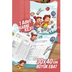 colortouch Bilim ve ÇocuklarA4 Karne Kabı Kılıfı 1 Adet Büyük Ebat 30x40 Cm Ilkokul Karne Kılıfı Karne Süsleme