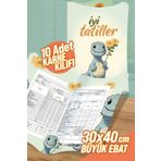 colortouch DinazorA4 Karne Kabı Kılıfı 10 Adet Büyük Ebat 30x40 Cm Ilkokul Karne Kılıfı Karne Süsleme