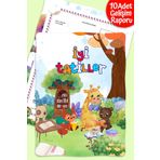 colortouch Hayvanlar Temalı A4 Anaokulu Ana Sınıfı Gelişim Raporu Karne Kılıfı ( Kabı ) 10 Adet Karne Süsleme