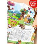 colortouch Hayvanlar Temalı A4 Karne Kabı Kılıfı 20 Adet Büyük Ebat 30x40 cm İlkokul Karne Kılıfı Karne Süsleme