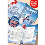 colortouch Kardan Adam Kar Temalı A4 Karne Kabı Kılıfı, 20 Adet Büyük Ebat 30x40 Cm Ilkokul Karne Süsü