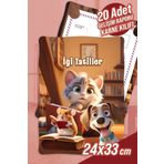 colortouch Kedi-Köpek-Fare A4 Anaokulu Ana Sınıfı Gelişim Raporu Karne Kılıfı ( Kabı ) 20 Adet Karne Süsleme