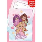 colortouch Kız Temalı A4 Anaokulu Ana Sınıfı Gelişim Raporu Karne Kılıfı (KABI) 10 Adet Karne Süsleme 24x34 Cm