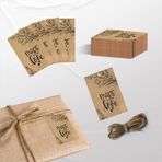 colortouch Made With Love Kraft Paketleme Etiketleri - 100 Adet Kraft Etiket Jut İple Birlikte - 5 * 8 cm Ölçülerinde Dikdörtgen Formunda