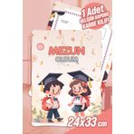 colortouch Mezun çocuklar A4 Anaokulu Ana Sınıfı Gelişim Raporu Karne Kılıfı ( Kabı ) 1 Adet Karne Süsleme