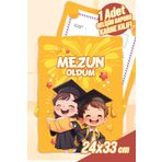 colortouch Mezun Oldum 2 A4 Ana Sınıfı Gelişim Raporu Karne Kılıfı ( Kabı ) 1 Adet Karne Süsleme 24x33 Cm