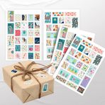 colortouch Paketleme Çıkartmaları - Hediyeler için Pul Görünümlü Sticker - 55 adet Farklı Boyutlarda - Renkli Etiketler - Pul Görünümlü Doğa Serisi Çıkartmalar