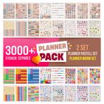 colortouch Planner Sticker Set - 3000+ Adet, 32 Sayfa Çıkartma - Takvim, Ajanda, Günlük, Planlayıcı, Not Defteri, Journal için Düzenleyici Etiketler - Scrapbook Sticker Book - Stickeralbum - 3 Aylık
