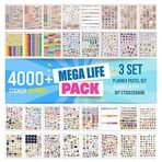 colortouch Planner Sticker Set - 4000+ Adet, 48 Sayfa Çıkartma - Takvim, Ajanda, Günlük, Planlayıcı, Not Defteri, Journal için Düzenleyici Etiketler - Scrapbook Sticker Book - Stickeralbum - 3 Aylık
