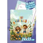 colortouch Sulu Boya Çocuklar A4 Anaokulu Ana Sınıfı Gelişim Raporu Karne Kılıfı ( Kabı ) 20 Adet Karne Süsleme