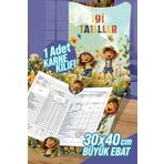 colortouch Sulu Boya ÇocuklarA4 Karne Kabı Kılıfı 1 Adet Büyük Ebat 30x40 Cm Ilkokul Karne Kılıfı Karne Süsleme