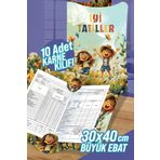 colortouch Sulu BoyaÇocuklarA4 Karne Kabı Kılıfı 10 Adet Büyük Ebat 30x40 Cm Ilkokul Karne Kılıfı Karne Süsleme