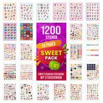 colortouch Sweet Sticker Set - 1200 Adet Çıkartma - Çocuklar, Kızlar, Gençler ve Yetişkinler için Sticker Book - Laptop, Günlük, Ajanda, Takvim ve Planner için Cute Stickers