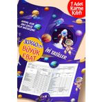 colortouch Uzay Temalı A4 Karne Kabı Kılıfı, 1 Adet Büyük Ebat 30x40 cm İlkokul Karne Kılıfı Karne Süsleme