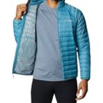 Columbia Alpha Trail Down Titanium Kapüşonlu Erkek Kaz Tüyü 3D Termal Mont - Mavi