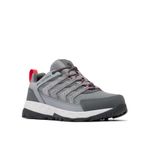 Columbia Erkekler Strata Trail Düşük Su Geçirmez Yürüyüş Ayakkabısı, Titanyum Gri Çelik/Dağ Kırmızısı, 12 Wide