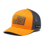 Columbia Üniseks PFG Balık Bayrağı Örgü Top Şapka - Yüksek, Turuncu Patlama/Şehir Grisi/Alabalık Bayrağı, Large/X-Large