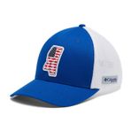 Columbia Üniseks PFG Stateside File Top Şapka - Yüksek, Mavi Macaw/Mississippi Yama, Large/X-Large