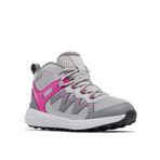 Columbia Unisex-Çocuk Peakfreak Rush Mid Su Geçirmez Yürüyüş Ayakkabısı, Titanyum Gri Çelik/Yabani Fuşya, 7 Big Kid