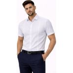 Colvis Man Erkek Beyaz Keten Gömlek Slim Fit Kısa Kol Yazlık Şık Rahat Günlük Gömlek - XL