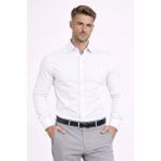 Colvis Man Erkek Saten Likra Pamuklu Slim Fit Gömlek Takım Elbiselik Hediye Kutulu - Beyaz - 2XL