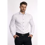 Colvıs Man Slim Fit Dar Kesim Uzun Kol Modelli Saten Likra Pamuklu Erkek Gömleği - Beyaz - XL