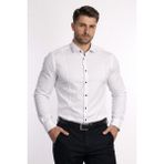 Colvıs Man Slim Fit Dar Kesim Uzun Kol Modelli Saten Likra Pamuklu Erkek Gömleği - Beyaz