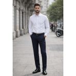 COLVİ'S MAN Slim Fit Likralı Çıt Çıtlı Hediye Kutulu Erkek Gömlek - Beyaz - 2XL