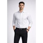 Colvıs Man Slim Fit Uzun Kol Ofis Lik Pamuk Saten Likra Gizli Kanun Hediye Kutulu Erkek Gömlek - Beyaz - 3XL