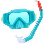 COM-FOUR® 14 yasindan büyük gençler ve yetiskinler için snorkel seti - snorkel ve dalis gözlügü - renkli camli yüzücü gözlügü (yetiskin - turkuaz)